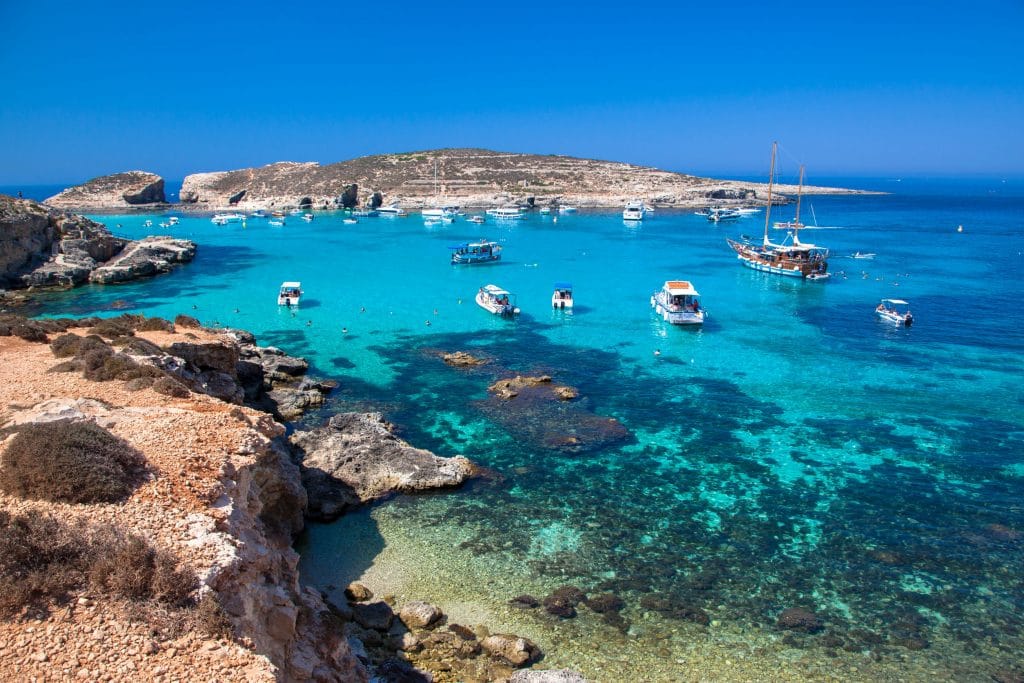 Blue lagoon at Comino island - Malta